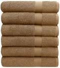 Conjunto de toalhas de banho Pleasant Home, 100% algodão, 515 g/m2, pacote com 6 mocha