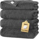 Conjunto de toalhas de banho SEMAXE Grey 100% algodão 55x27cm, pacote com 4