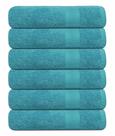 Conjunto de toalhas de banho TEXCRAFT Large Cotton Terry 24x50cm, pacote com 6