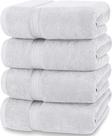 Conjunto de toalhas de banho Utopia Towels, pacote com 4, 100% algodão, 600 g/m2 (70 x 140 cm)