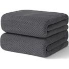 Conjunto de toalhas de banho Wuwahold Waffle Microfiber Super Soft, pacote com 2 unidades