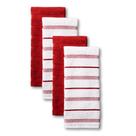Conjunto de toalhas de cozinha KitchenAid Albany, pacote com 4 unidades Passion Red/White