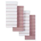 Conjunto de toalhas de cozinha KitchenAid Albany, pacote com 4 unidades, rosa seca/branca