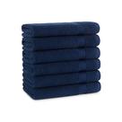 Conjunto de toalhas de mão Arkwright 100% algodão 600 GSM, pacote com 6 unidades, azul marinho