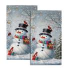 Conjunto de toalhas de mão Giwawa Winter Snowman Christmas Trees Red Birds