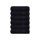 Conjunto de toalhas de mão GLAMBURG Ultra Soft 100% algodão, 6 peças, preto