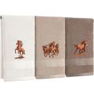 Conjunto de toalhas de mão Hillsuren Western Horse 100% algodão x3