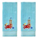 Conjunto de toalhas de mão SKL Home Crabby Castle, 2 peças de algodão aquático Conjunto de toalhas de mão SKL Home Crabby Castle, 2 peças de algodão aquático