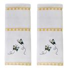 Conjunto de toalhas de mão SKL Home Dancing Butterflies, 2 peças, branco
