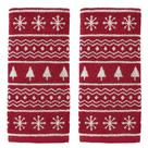 Conjunto de toalhas de mão SKL Home Winter/Christmas Fair Isle Red, 2 unidades