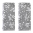 Conjunto de toalhas de mão SKL Home Winter/Christmas Scattered Snowflakes Grey