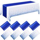 Conjunto de toalhas de mesa Breling, pacote com 8 unidades, plástico azul royal, cetim