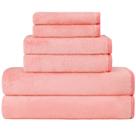 Conjunto de toalhas de microfibra Orighty de 6 peças rosa macio e leve