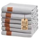 Conjunto de toalhas de praia GOLD CASE LYCIA 100% algodão 70x38" cinza x6