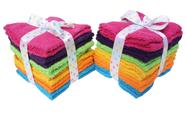 Conjunto de toalhas DII Basic Bulk Pack de algodão 12x12cm Bright Rainbow