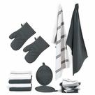 Conjunto de toalhas e panos de cozinha LANE LINEN 16 unidades - cinza