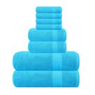 Conjunto de toalhas GLAMBURG Ultra Soft 100% algodão, 8 peças, turquesa