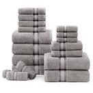 Conjunto de toalhas LANE LINEN 100% algodão, conjunto de 18 peças, cinza