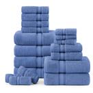 Conjunto de toalhas LANE LINEN Luxury 100% algodão 18 peças azul cerúleo