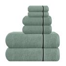 Conjunto de toalhas MyOwn Ultra Soft, pacote com 6 unidades, algodão, banho, lavagem à mão, jade