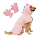Conjunto de toalhas para cães, roupão de microfibra Pawyee G-Large Pink Dino