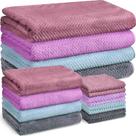 Conjunto de toalhas Preboun 12 peças Coral Velvet Quick Dry 70x140cm