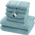 Conjunto de toalhas SEMAXE 100% algodão com presilhas suspensas, 8 peças, azul