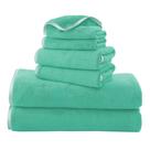 Conjunto de toalhas TENSTARS de 6 peças Aqua Green Soft Quick Dry