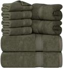 Conjunto de toalhas Utopia Towels 8 peças 600 g/m2 100% algodão Dusty Olive Conjunto de toalhas Utopia Towels 8 peças 600 g/m2 100% algodão Dusty Olive