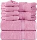 Conjunto de Toalhas Utopia Towels Majestic Plush 8 Peças Rosa