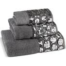 Conjunto de toalhas Zahari Home Sinatra, toalha de banho de 3 peças, prata