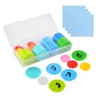 Conjunto de tokens de jogo Dry Erase Tokens com caixa de armazenamento de 100 unidades