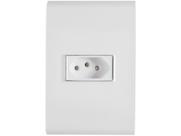 Conjunto de Tomada 2P + T Simples 4x2 10A - Tramontina Liz Branco