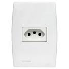 Conjunto de Tomada com 2 Polos + Terra Horizontal com Placa 4X2 Ilus Branco - Iriel