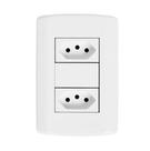 Conjunto de Tomada Modular 2 tomadas 2P+T Branca 20A - Pluzie Conjunto de Tomada Modular 2 tomadas 2P+T Branca 20A - Pluzie
