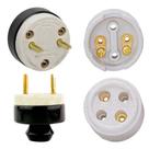 Conjunto de Tomada + Plug Macho 2x30a Polarizada Porcelana