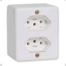 Conjunto de Tomada Sobrepor Dupla 2P+T 10A - Ilumi 63120