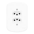 Conjunto de Tomadas Duplas 10a 2P+T 250v Completa Fame Blanc