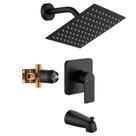 Conjunto de torneiras de banheira GOXIUHAN Black com cabeça de chuva de 20 cm
