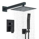 Conjunto de torneiras de chuveiro Ackwave Matte Black com chuveiro de chuva de 20 cm