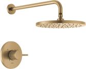 Conjunto de torneiras de chuveiro Delta Modern 14 Series em ouro escovado Conjunto de torneiras de chuveiro Delta Modern 14 Series em ouro escovado