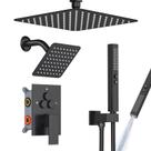 Conjunto de torneiras de chuveiro EMBATHER Matte Black Dual Shower Heads 25 cm