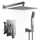 Conjunto de torneiras de chuveiro FORIOUS Rain 25 cm com níquel escovado portátil