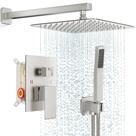 Conjunto de torneiras de chuveiro FPXRNG Square Rain Shower Head em níquel escovado
