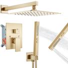 Conjunto de torneiras de chuveiro GBBNE Rainfall com ouro escovado portátil