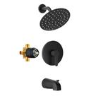 Conjunto de torneiras de chuveiro HoliSpa Tub Shower Black Matte 20cm Rainfall
