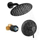 Conjunto de torneiras de chuveiro HUCKLE com cabeça de chuveiro de chuva de 15 cm preta