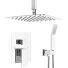 Conjunto de torneiras de chuveiro SunCleanse Rainfall Polished Chrome 25cm