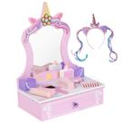 Conjunto de toucador BRINJOY de madeira para crianças com acessórios e gaveta