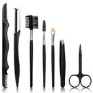 Conjunto de tratamento de sobrancelhas Sunuly 7 em 1 com navalha, pincel e tesoura
